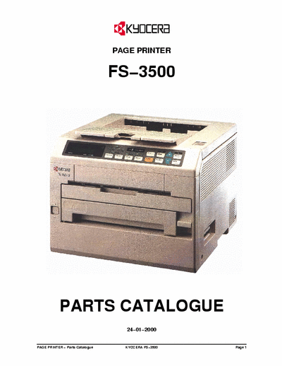 Kyocera FS-3500 Kyocera FS-3500 Page Printer  Parts Manual